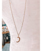 Rosary Necklace Moon Rose Gold 17" - clearpathherbicide