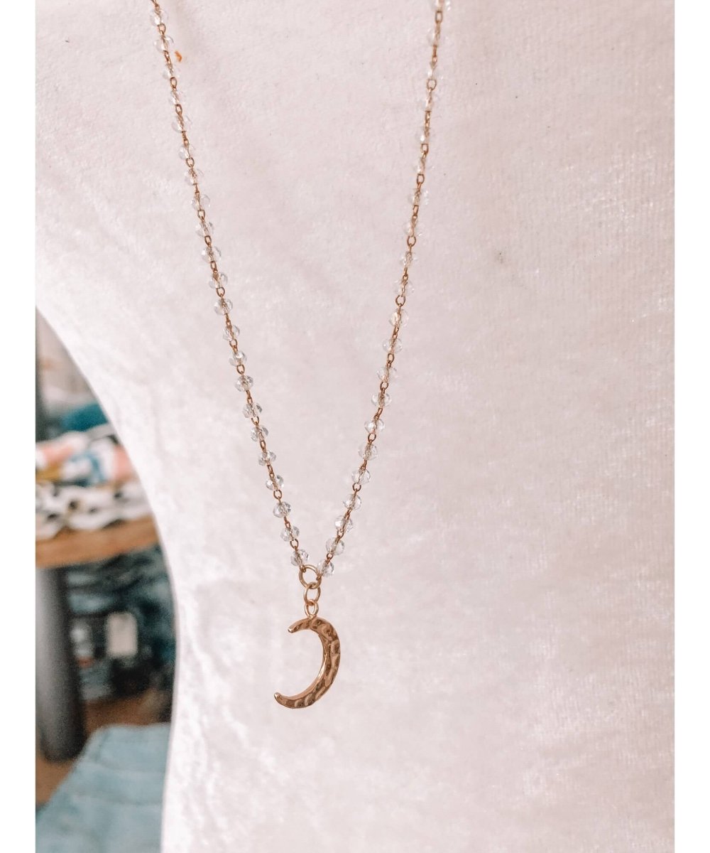 Rosary Necklace Moon Rose Gold 17