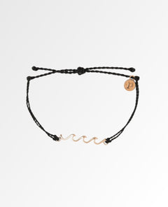 Rose Gold Delicate Wave Bracelet Black - clearpathherbicide