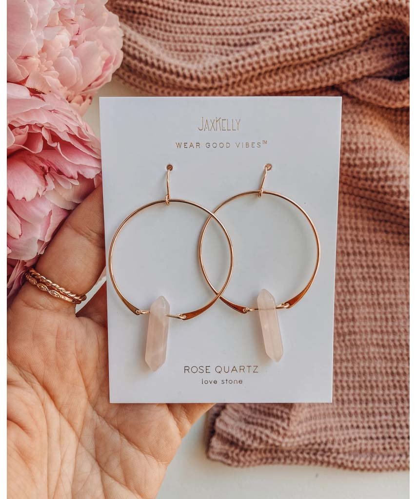 Rose Quartz Hoop - miamidrugpossession