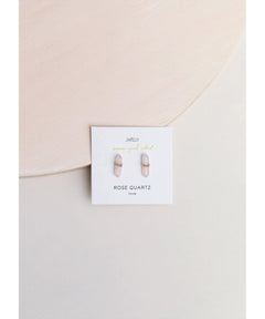 Rose Quartz Mineral Point Love Earrings - clearpathherbicide