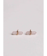 Rose Quartz Mineral Point Love Earrings - PINK ARROWS