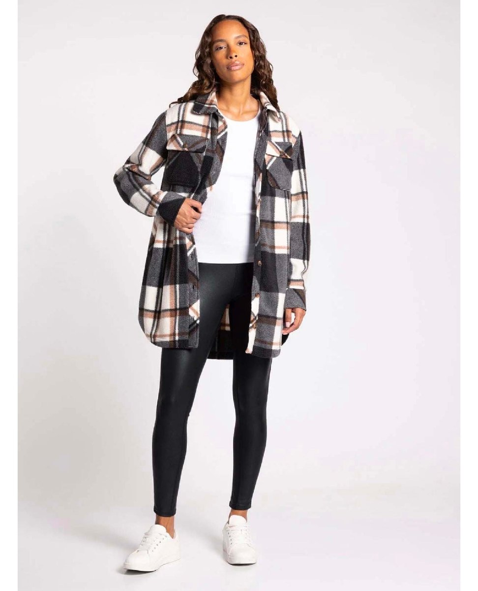 Roswell Plaid Jacket Brown Plaid - PINK ARROWS