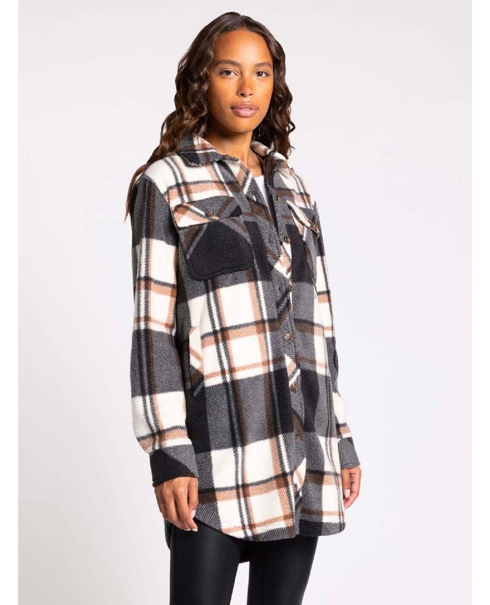 Roswell Plaid Jacket Brown Plaid - miamidrugpossession