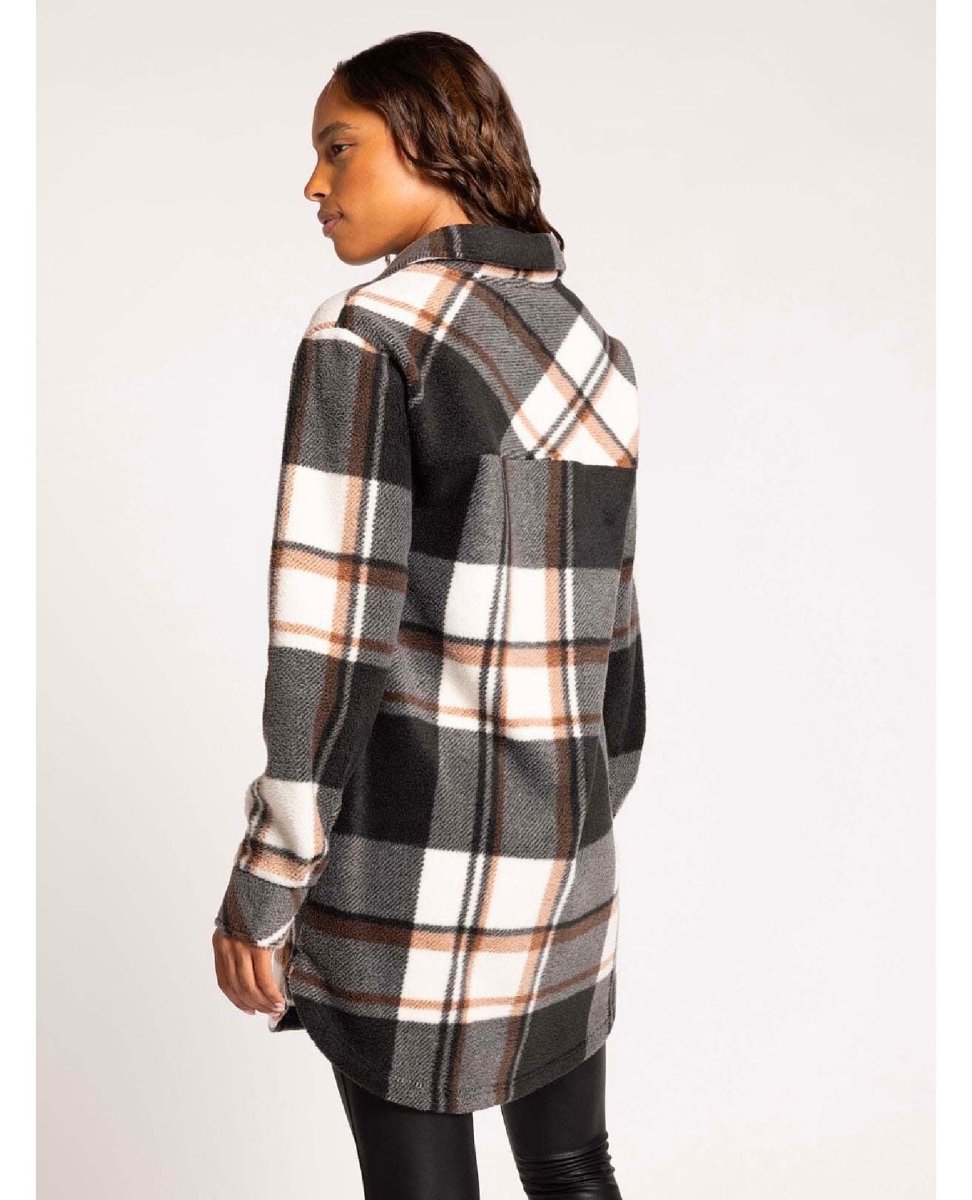 Roswell Plaid Jacket Brown Plaid - PINK ARROWS