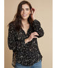 Rounded Hem Button Down Black Floral - clearpathherbicide