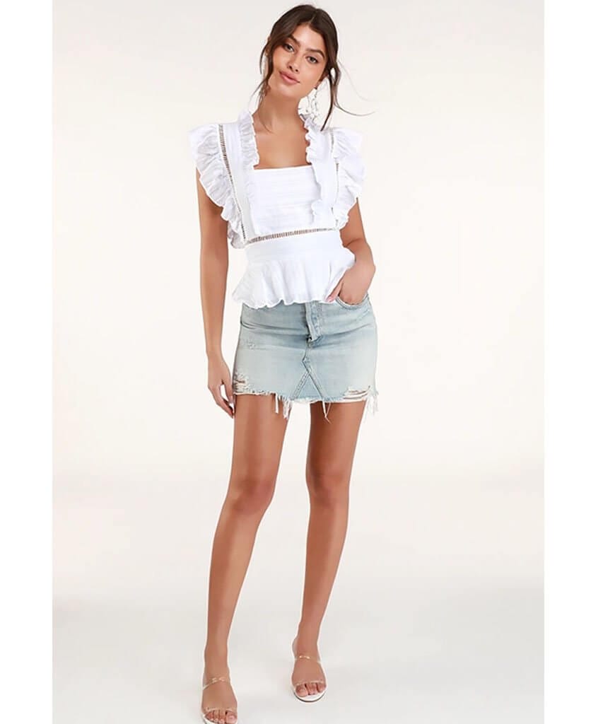 Ruffle Sleeveless Blouse - miamidrugpossession