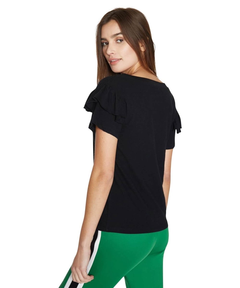 Ruffle V - Neck, Black - clearpathherbicide