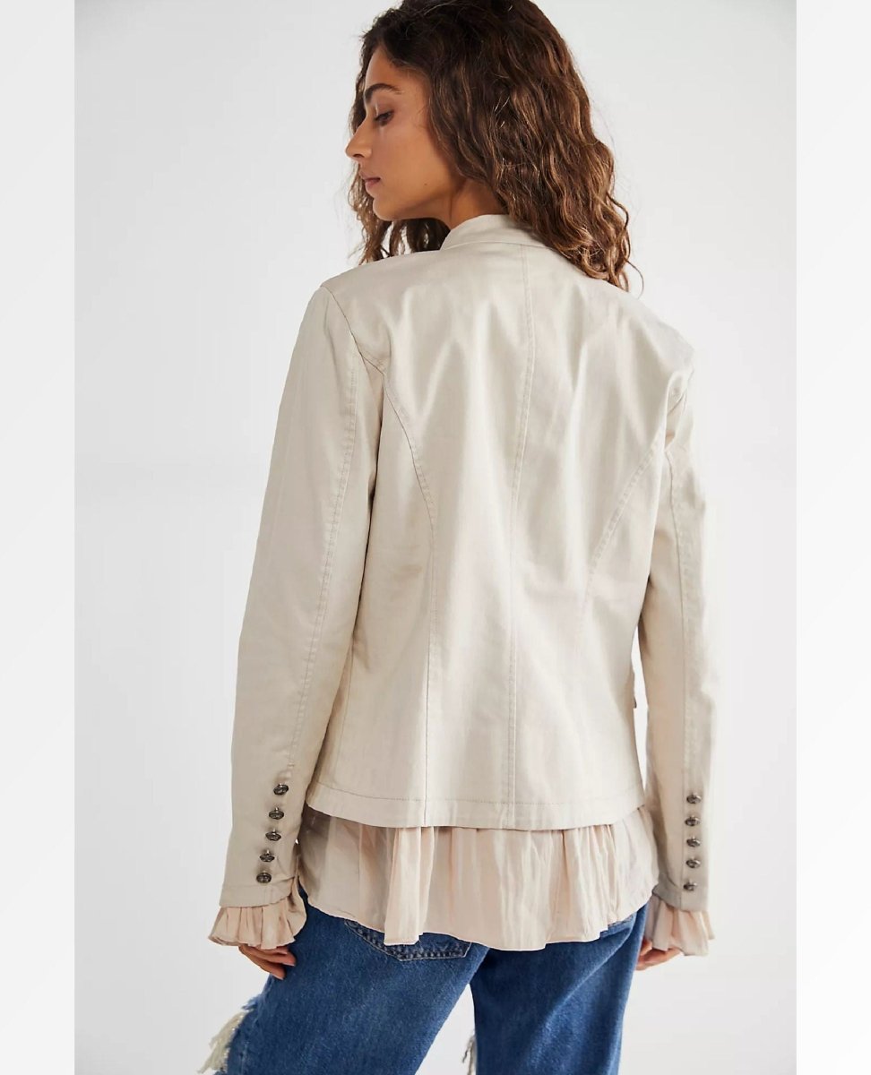 Ruffles Romance Jacket Natural - miamidrugpossession