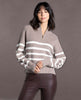 Russel Pullover Sweater Striped Taupe Ivory - miamidrugpossession