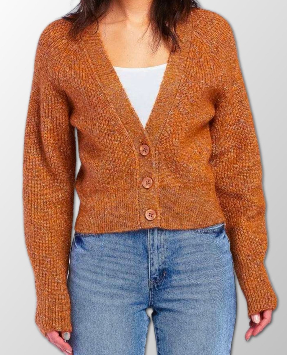 Rust Button Up Cardigan - miamidrugpossession