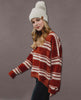 Rust Chenille Striped Sweater - clearpathherbicide