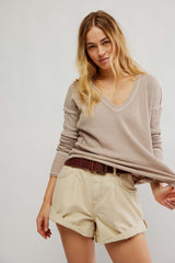 Sail Away Long Sleeve Solid Tee Cashmere - miamidrugpossession