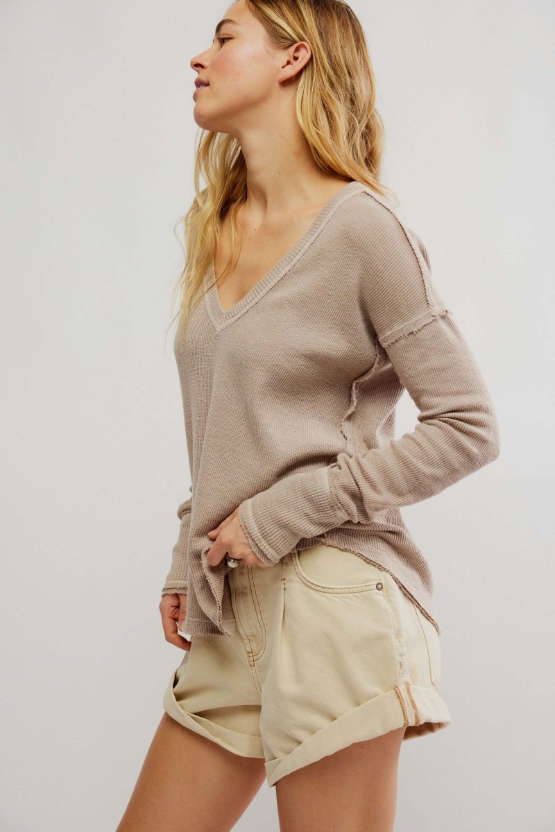 Sail Away Long Sleeve Solid Tee Cashmere - miamidrugpossession