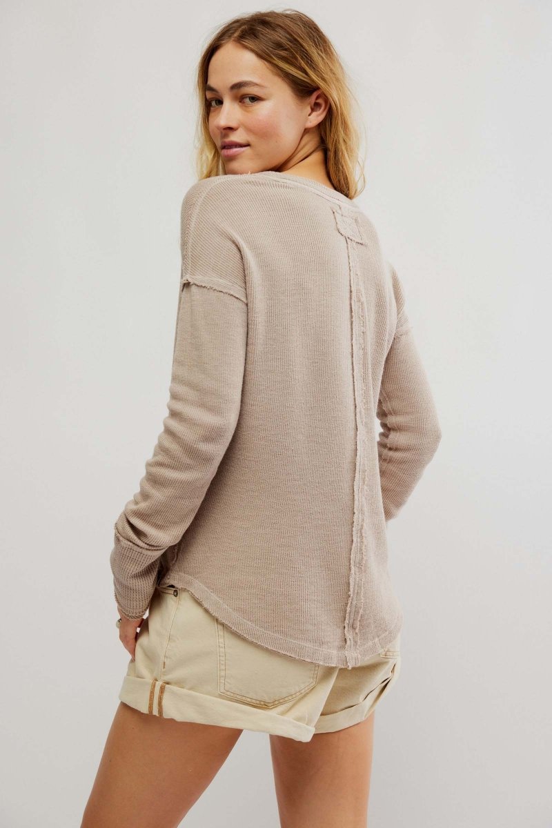 Sail Away Long Sleeve Solid Tee Cashmere - miamidrugpossession