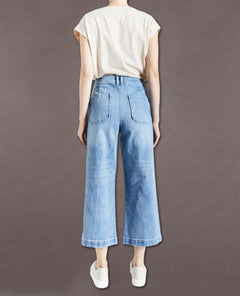 Sailor Wide Leg Crop Jean Medium Wash - miamidrugpossession