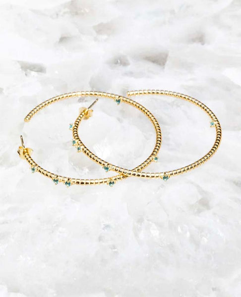 Salt Hoops - 14K Gold Paraiba - clearpathherbicide