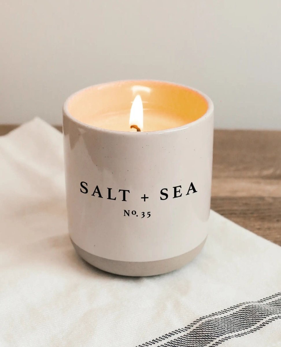 Salt + Sea Soy Candle Stoneware Candle Jar - clearpathherbicide