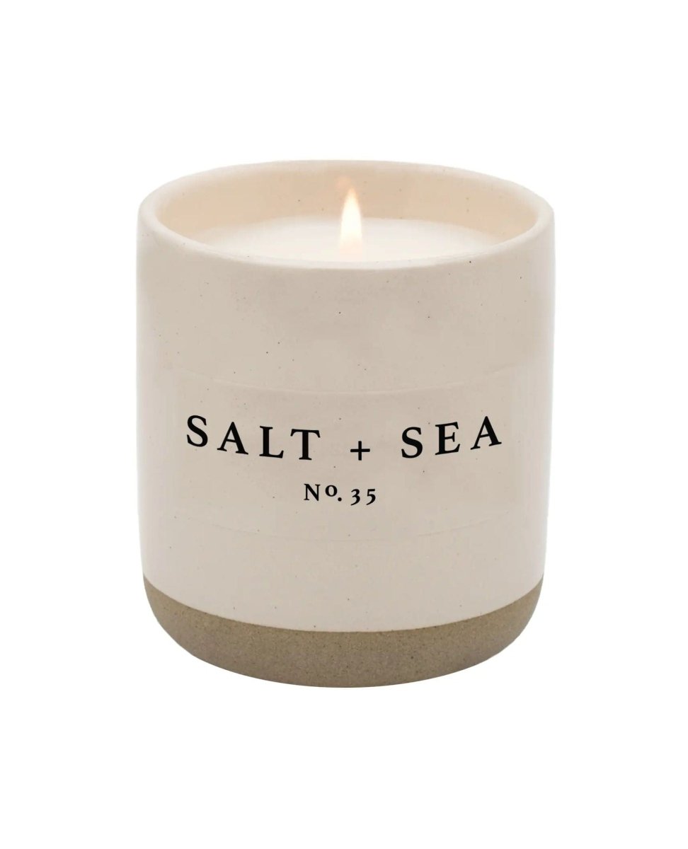 Salt + Sea Soy Candle Stoneware Candle Jar - miamidrugpossession