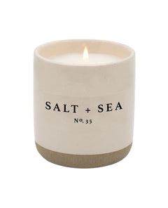 Salt + Sea Soy Candle Stoneware Candle Jar - clearpathherbicide