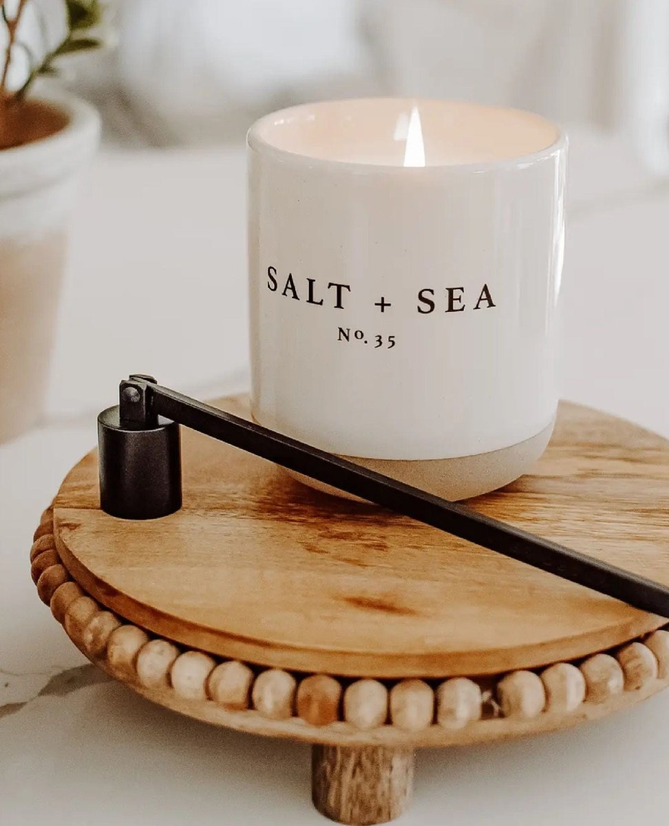 Salt + Sea Soy Candle Stoneware Candle Jar - miamidrugpossession