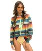 Sarape Bolt Stitch Stripe Crop Sweatshirt - miamidrugpossession