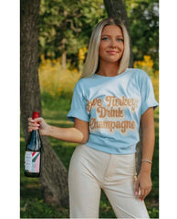 Save Turkeys Drink Champagne TShirt - PINK ARROWS