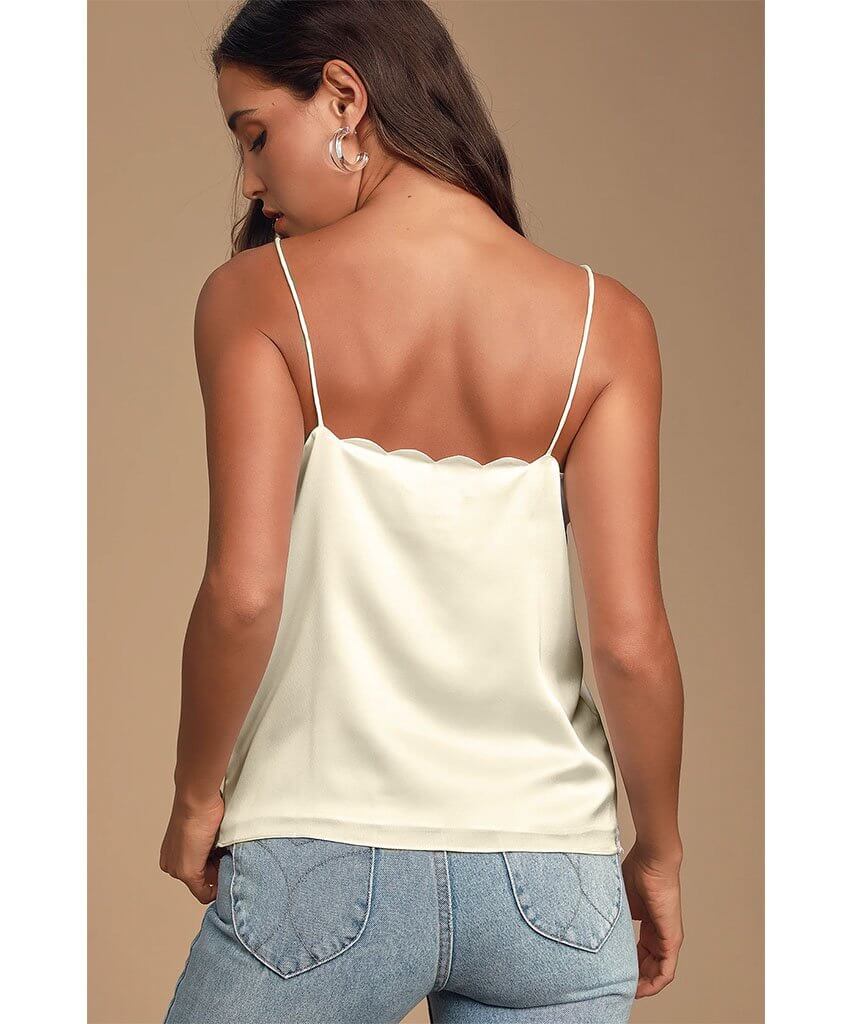 Scalloped Cami Champagne - miamidrugpossession