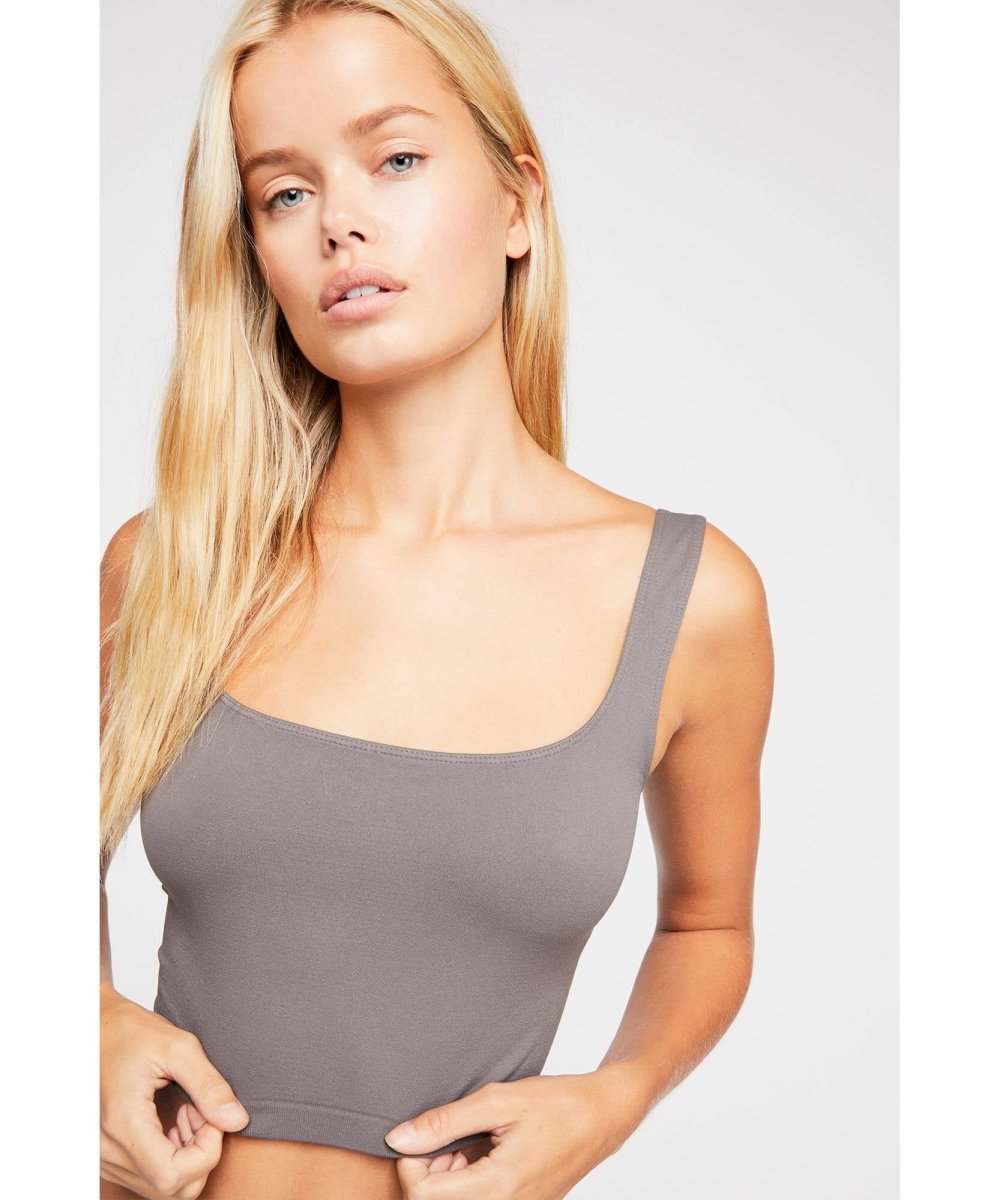 Scoop Crop Top Grey - miamidrugpossession