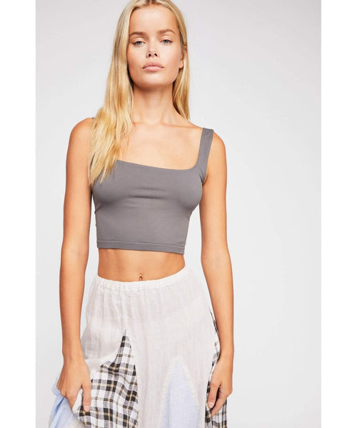 Scoop Crop Top Grey - miamidrugpossession