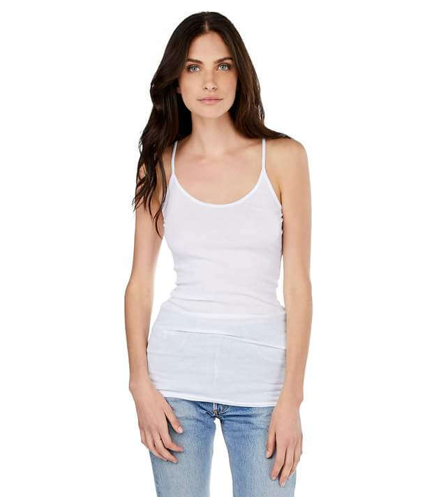 Scoop Neck Camisole, White - miamidrugpossession