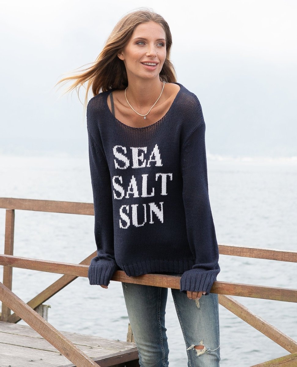 Sea Salt Sun Indigo Sweater - miamidrugpossession