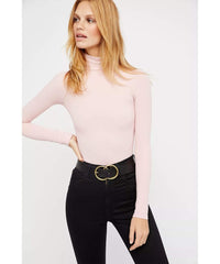 Seamless Turtleneck Bodysuit Blush - PINK ARROWS