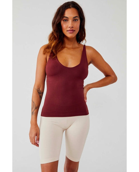 Seamless V - Neck Cami Garnet - clearpathherbicide