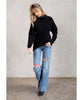 Seasons Slouchy Ribbed Turtleneck Black - clearpathherbicide