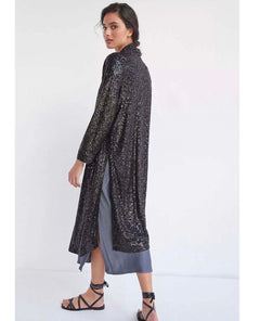 Sequin Show Stopper Duster Black - miamidrugpossession