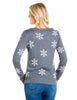 Sequin Snow Day Snowman Christmas Sweater Gray - clearpathherbicide