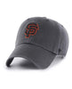 SF Giants Baseball Hat Charcoal Black Clean Up - miamidrugpossession