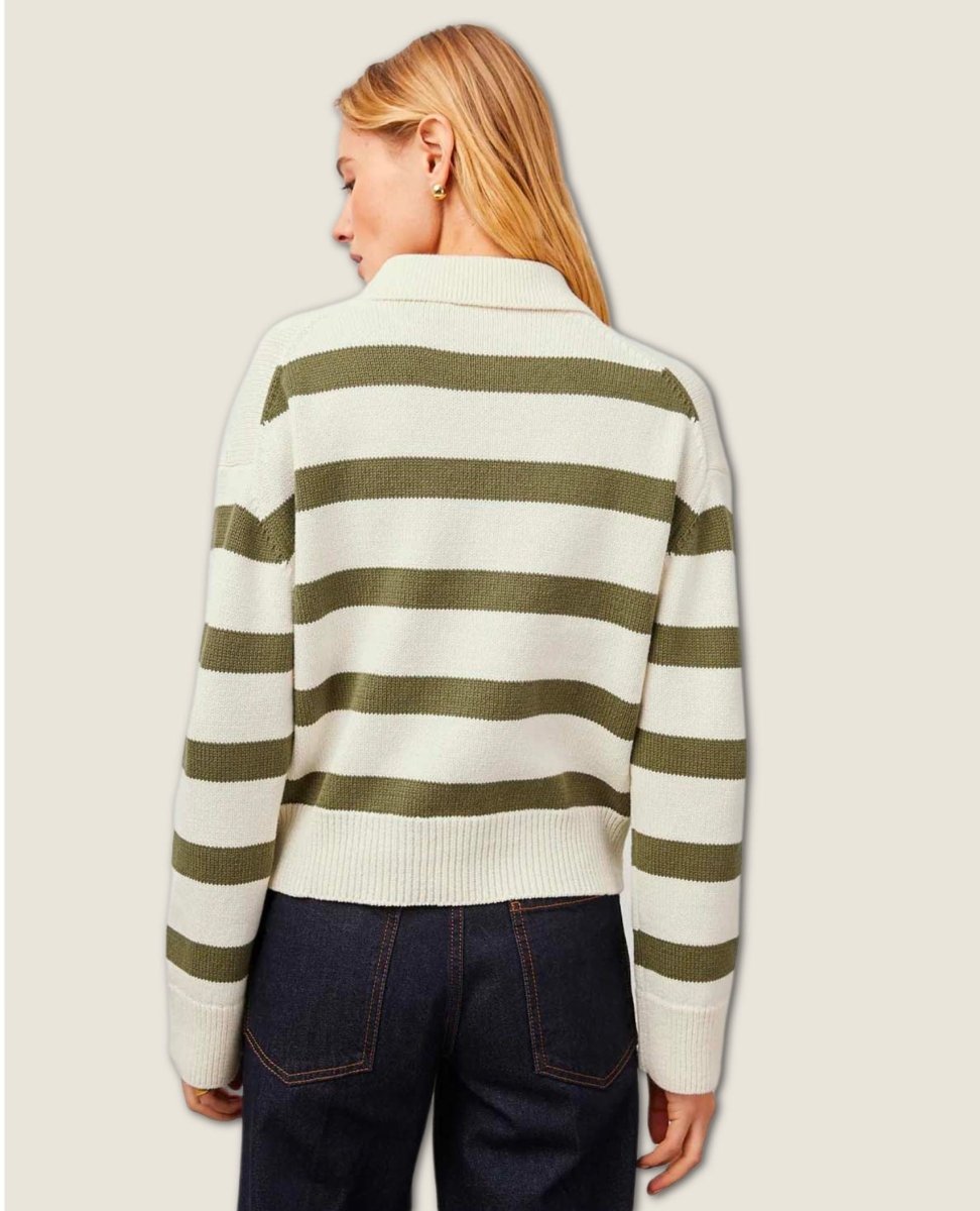 Shae Stripe Sweater Olive - clearpathherbicide