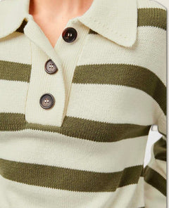 Shae Stripe Sweater Olive - clearpathherbicide