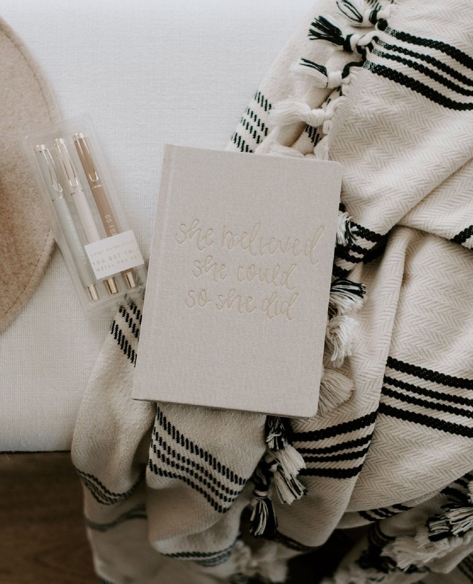 She Believed She Could Fabric Journal - miamidrugpossession