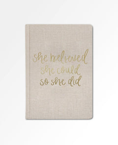 She Believed She Could Fabric Journal - miamidrugpossession