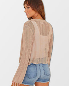 Sheer Cardi Dark Sand - miamidrugpossession