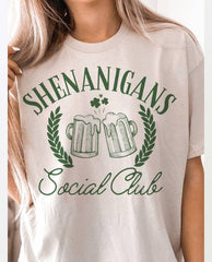 Shenanigans Social Club Tee Shirt - PINK ARROWS