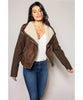 Sherpa Moto Jacket Brown - miamidrugpossession