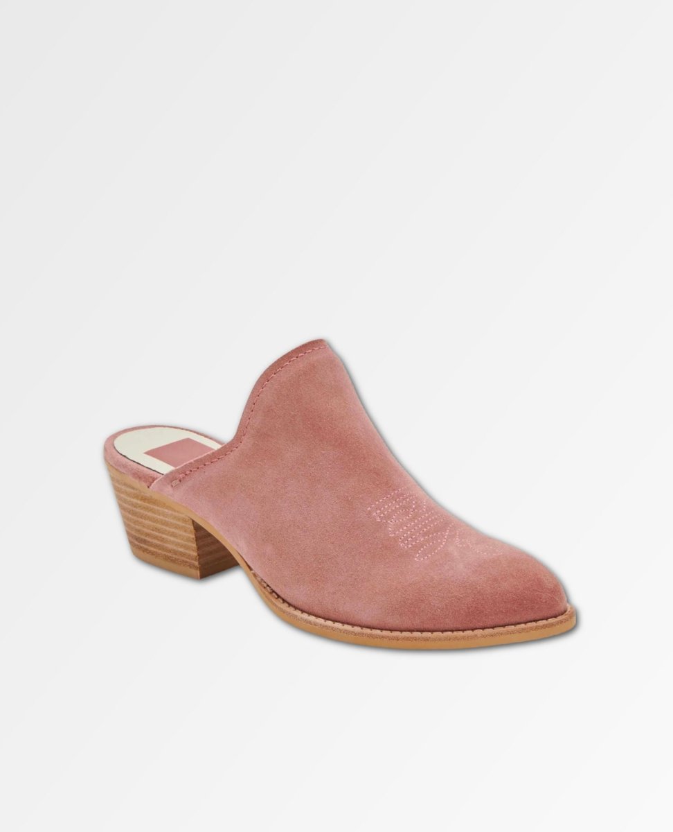 Shiloh Mules in Blush Suede - PINK ARROWS