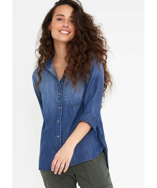 Shirt Tail Button Down Dark Ombre - clearpathherbicide