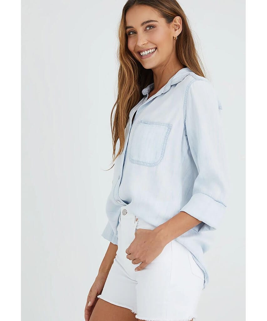 Shirt Tail Button Down Desert Sky Wash - clearpathherbicide