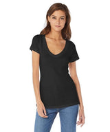 Short Sleeve V - Neck Tee, Black - miamidrugpossession