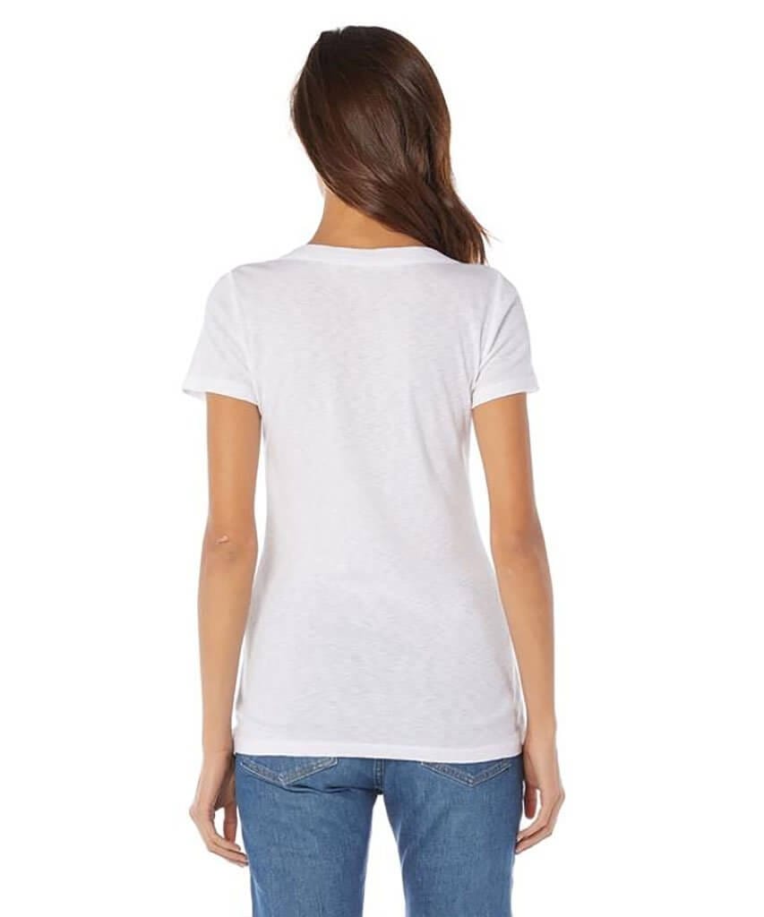 Short Sleeve V - Neck Tee, White - miamidrugpossession